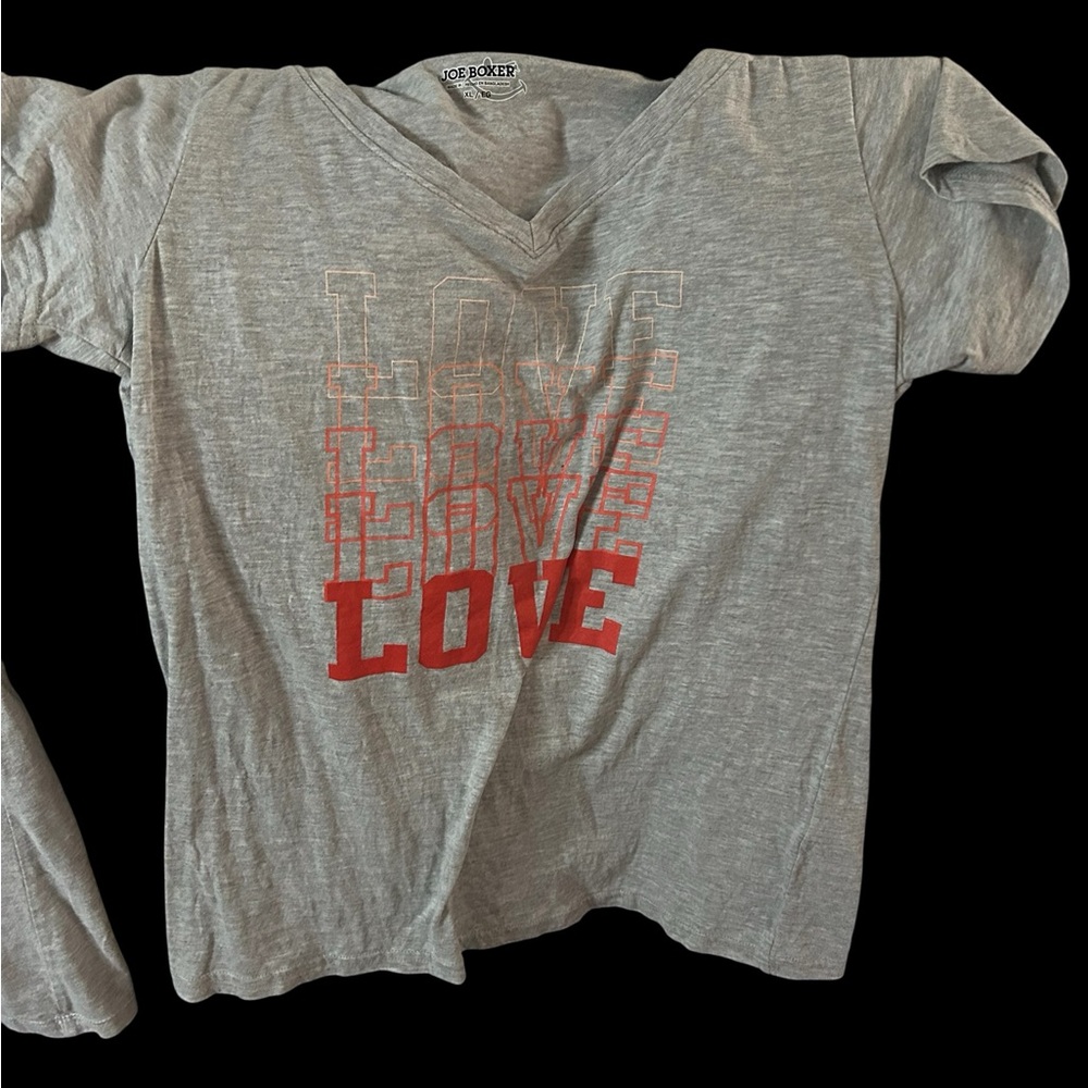 Joe Boxer Gray Tee with Red Love Design